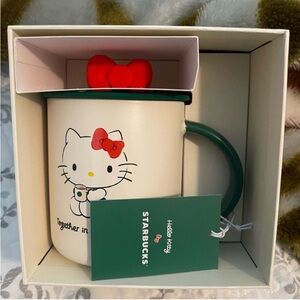 Starbucks Hello Kitty Mug with Red and Green Accents
